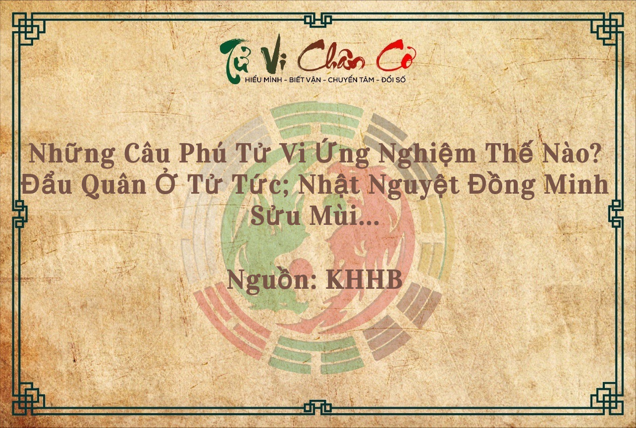 Những Câu Phú Tử Vi Ứng Nghiệm Thế Nào? Đẩu Quân Ở Tử Tức; Nhật Nguyệt Đồng Minh Sửu Mùi...